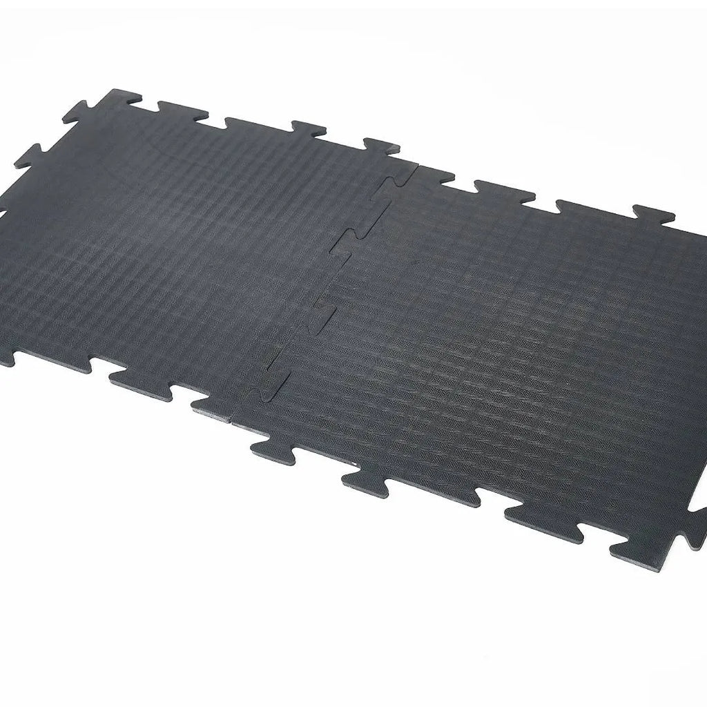 Loseta modular de hule tipo rompecabezas de 50x50 cm para piso de gimnasio — Hules Quimor JR